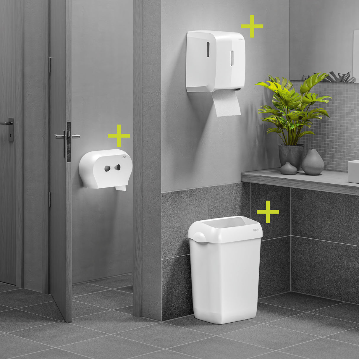 Clear+ Dispenser di carta igienica Midi