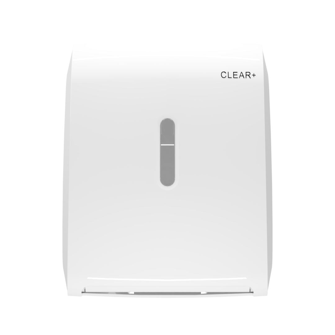 Distributore di asciugamani in rotolo Clear+, bianco