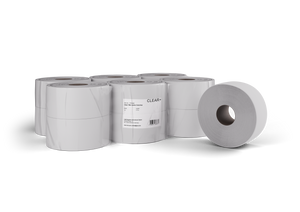 CLEAR+ Toilettenpapier Mini Jumbo-Rollen, 2-lagig, 175m