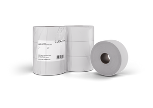 CLEAR+ Toilettenpapier Maxi Jumbo-Rollen, 2-lagig 380m