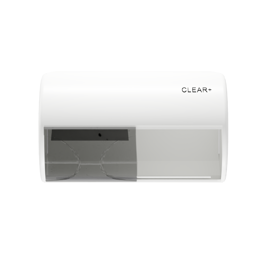 Distributore di carta igienica Clear+, bianco