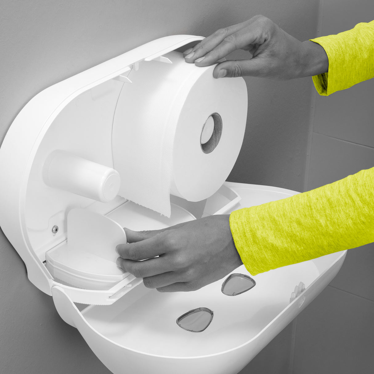 CLEAR+ Toilettenpapier Mini Jumbo-Rollen, 2-lagig, 175m